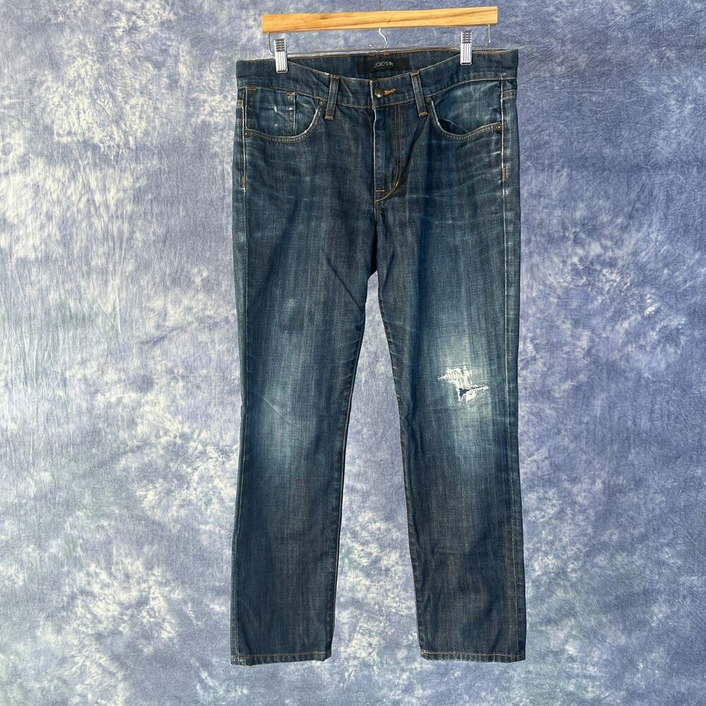 Joe's Jeans Men’s The Asher Super Slim Fit Torres Wash Sz 34 Distressed Patched